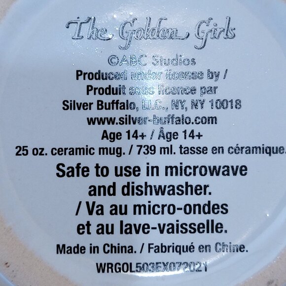 Golden Girls Mug Squad Goals 25 Oz Ceramic ABC Studios Silver Buffalo Design - Picture 13 of 16